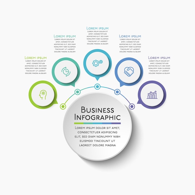 Business circle timeline infographic template