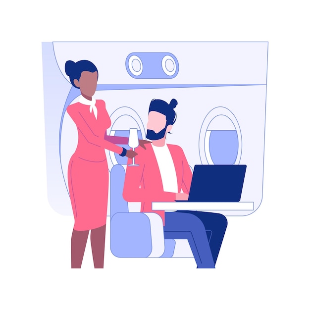 Business class service isolated concept vector illustration