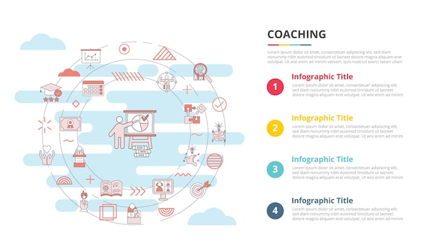 Business coaching concept for infographic template banner with four point list information