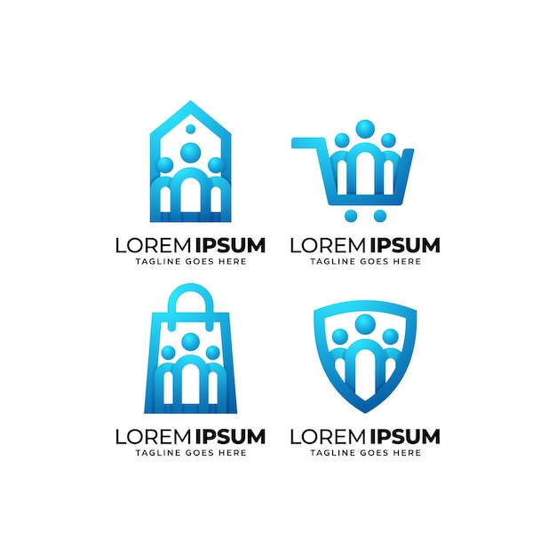 Business community logo design set