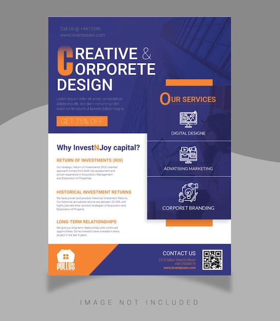 Business company flyer template Free Vector