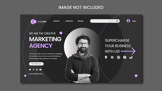 Vector business company landing page vector template