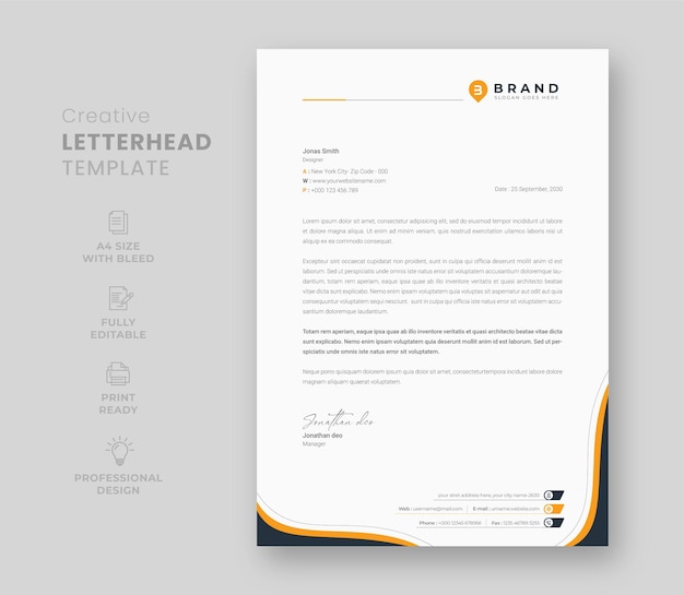 Business company letterhead template design Corporate pad design