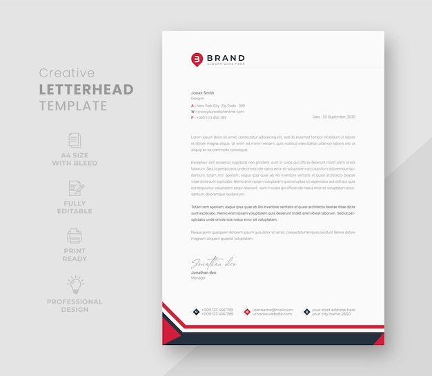 Business company letterhead template design Corporate pad design