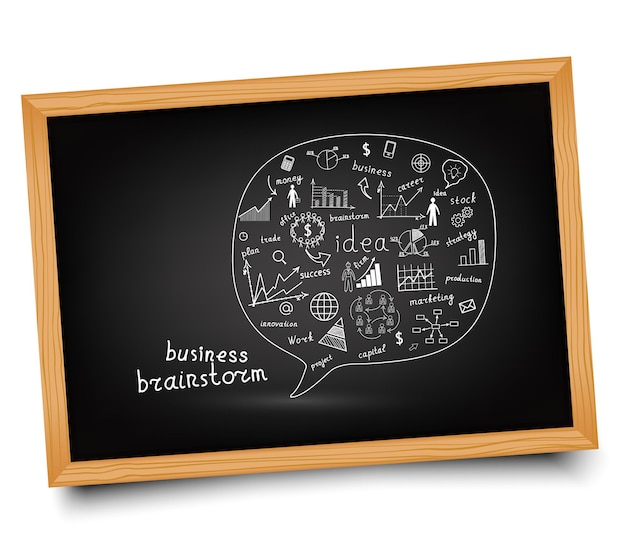 The business concept Handdrawn diagrams and graphs on the Board Background