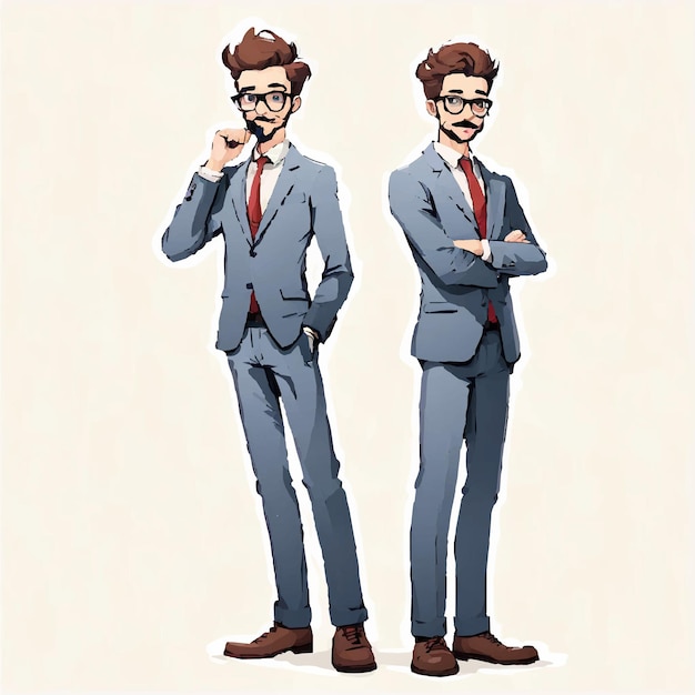 Business Concept illustrations scenes with men taking part in business activities