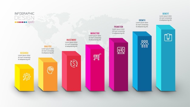 Business concept infographic template with chart