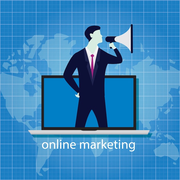 Business Concept. Internet Online Digital Marketing Vector