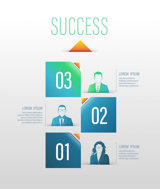 Business concept up to success number options with icons 