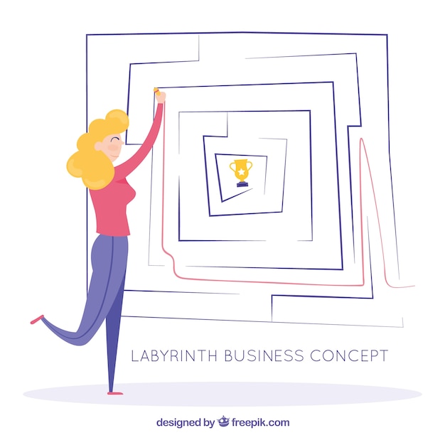 Business concept with labyrinth