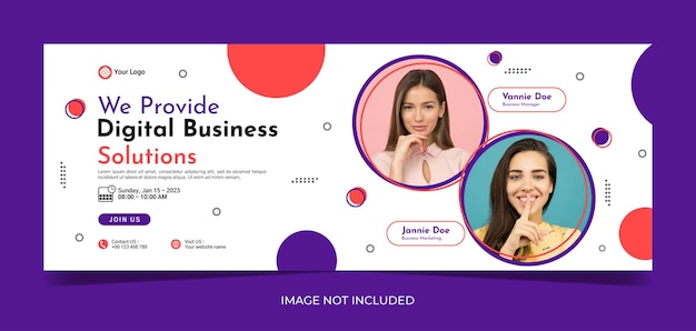 Business conference banner template design for webinar marketing