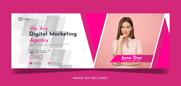 Business conference banner template design for webinar marketing