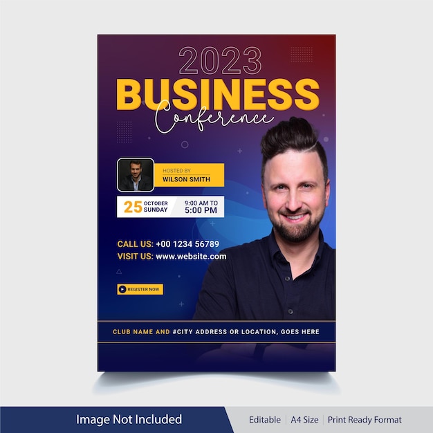 Business conference flyer template design