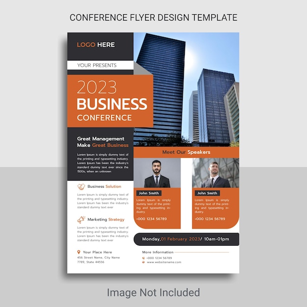 Vector business conference flyer template