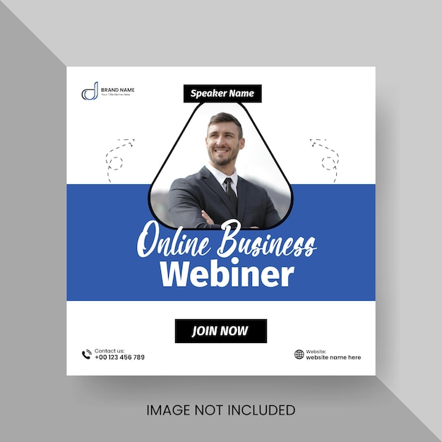 Vector business conference live webinar banner invitation social media post template