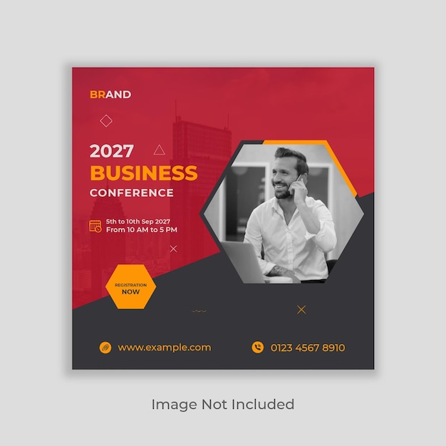 Business conference social media post design template