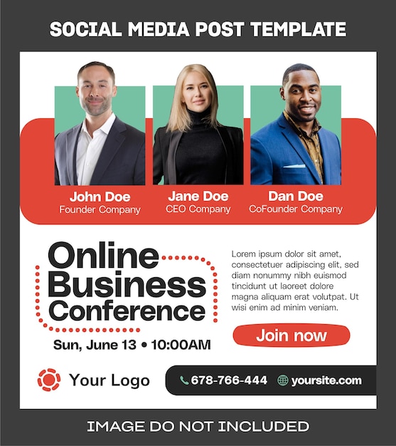 business conference social media template