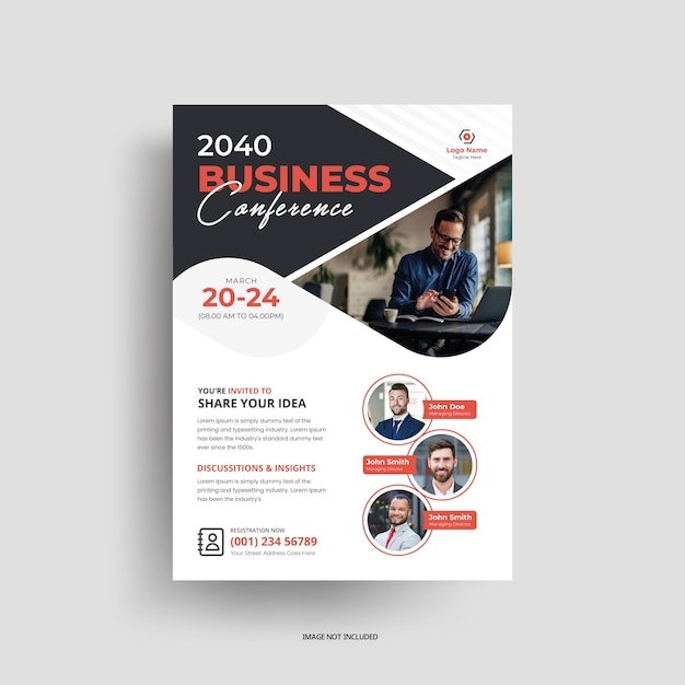 Vector business conference webinar workship meeting event flyer poster banner design