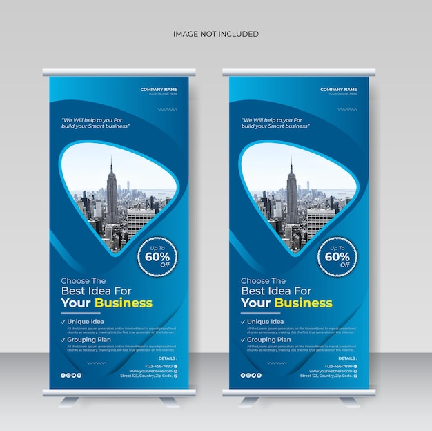 business construction rollup banners and x banner elegant template design