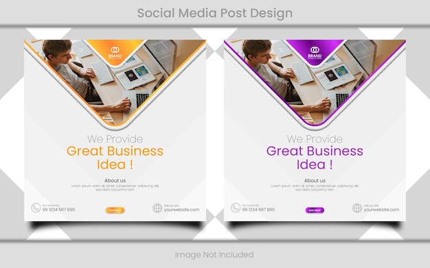 Business consultant agency social media post design