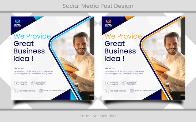 Business consultant social media post design