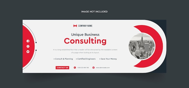 Business consulting facebook cover and banner design template