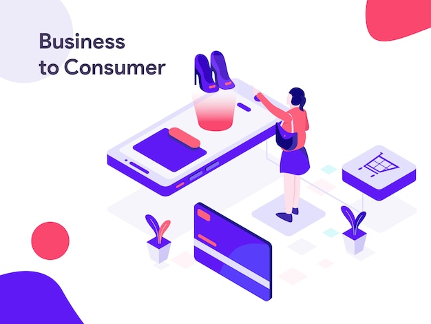  Business to Consumer Isometric Illustration