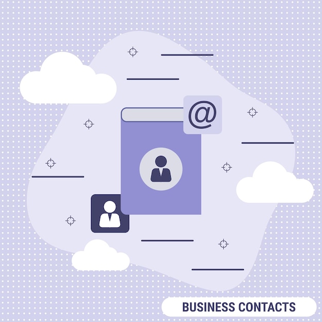 Business contacts flat design style vector concept illustration