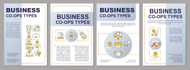 Business coops types grey brochure template