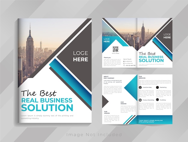 Business and corporate creative bifold brochure design template