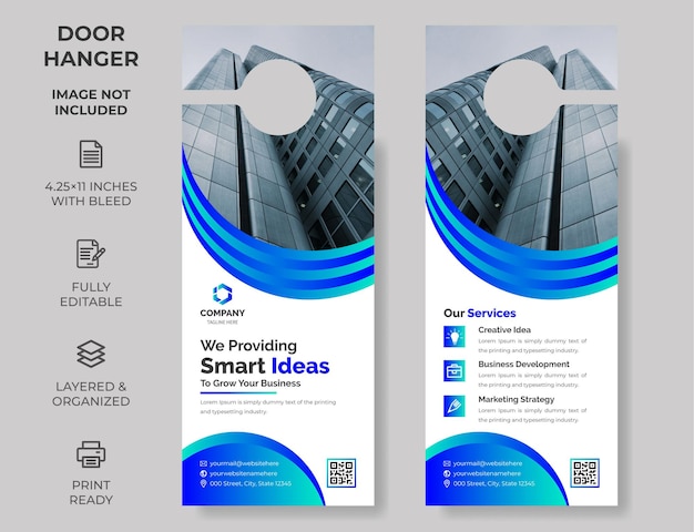 Business Corporate Door Hanger Modern Door hanger do not disturb Door hanger design template