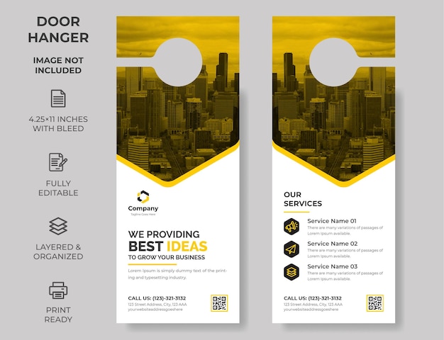 Business Corporate Door Hanger Vector illustration Modern Door hanger design template do not disturb