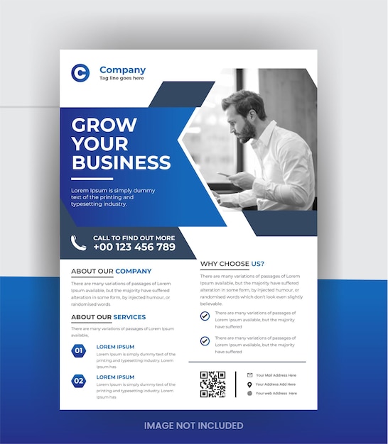 Business corporate flyer and brochure cover page design template