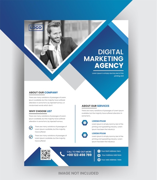 Business corporate flyer and brochure cover page design template