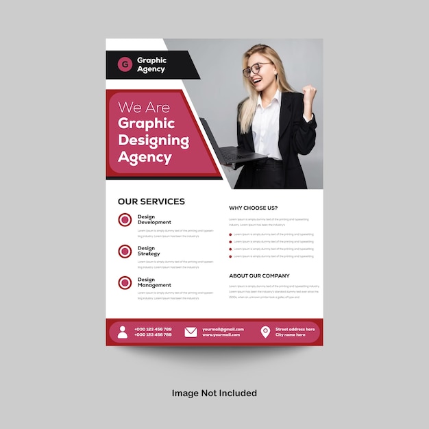 business corporate flyer design digital marketing agency premium vector