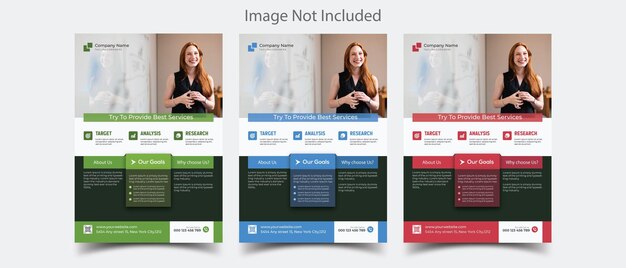 Business and corporate flyer template with 3 color .