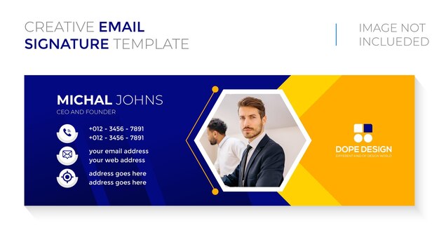 Business Corporate professional email signature design Premium Vector