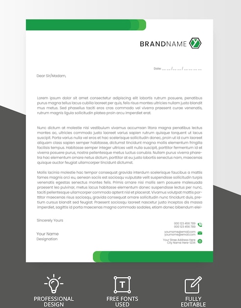 Business and corporate vector letterhead design template