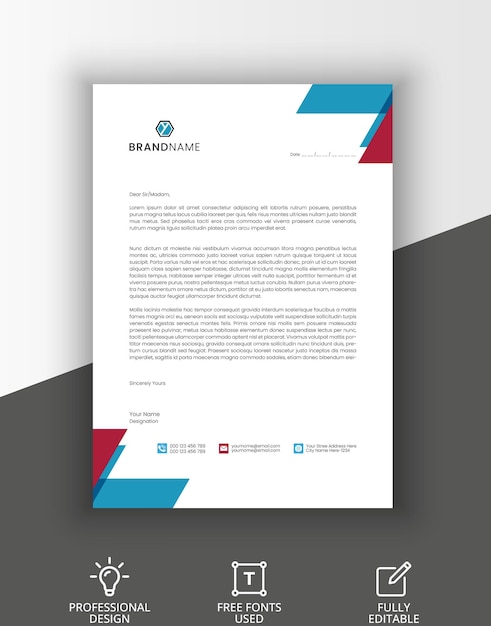 Business and corporate vector letterhead design template