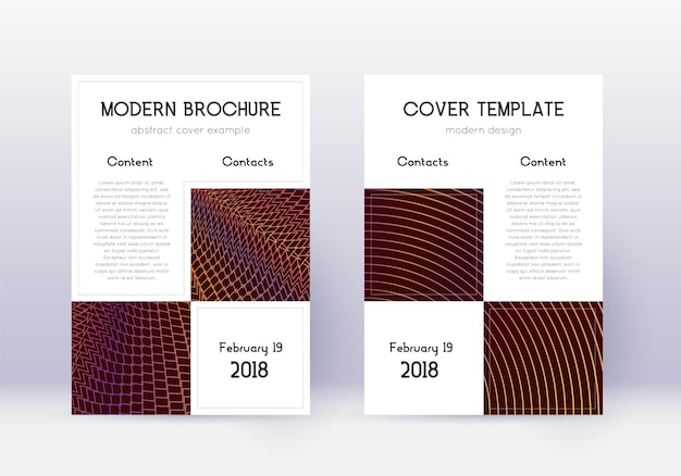 Business cover design template set Orange abstrac