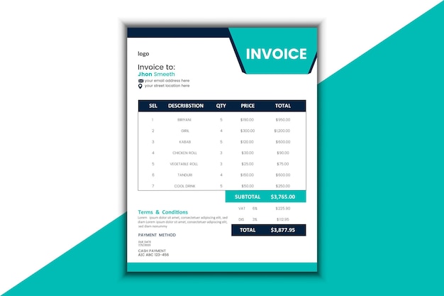 Business creative Invoice design vector template