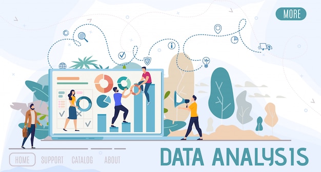 Business Data Analysis Flat Vector Web Banner