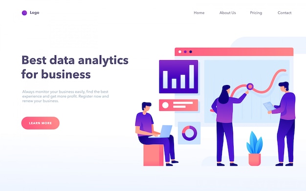 Business data analytic landing page