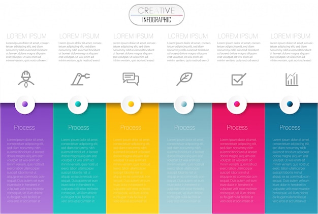 Business data visualization Colorful Timeline Infographic template Vector illustration