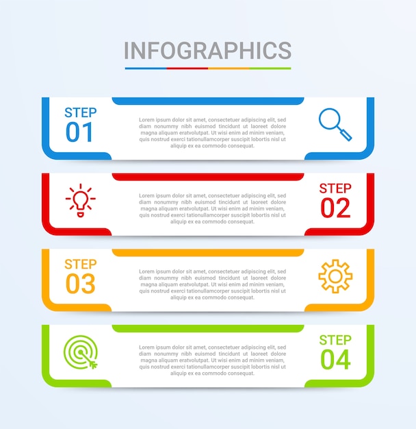 Business data visualization, infographic template with steps