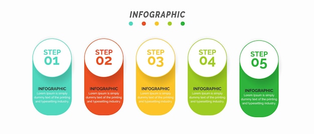 Business data visualization Process chart Abstract elements of graph diagram with 5 steps