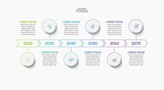 Business data visualization timeline infographic icons designed for abstract background template