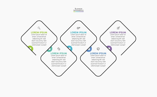 Business data visualization timeline infographic icons designed for abstract background template