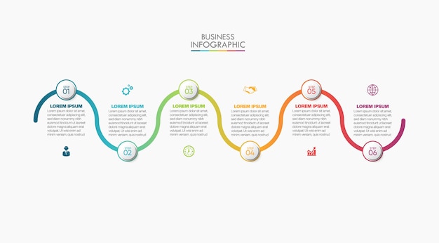 Business data visualization timeline infographic icons