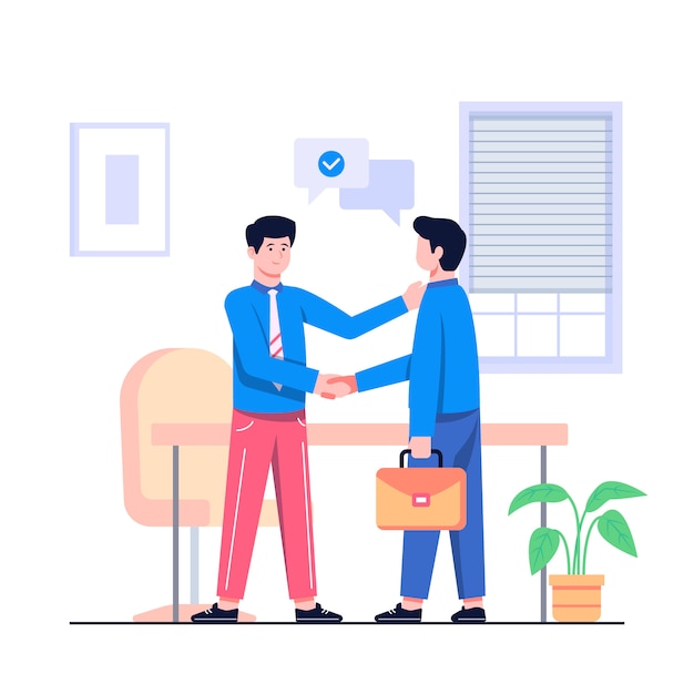 Business deal concept flat illustration